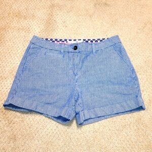 Boden 4" Cuffed Chino Shorts Blue & White U.S. 8